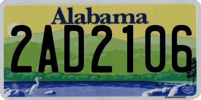 AL license plate 2AD2106
