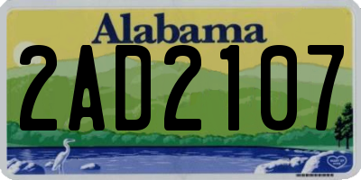 AL license plate 2AD2107