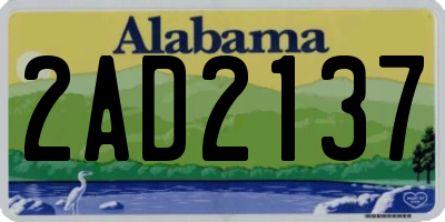 AL license plate 2AD2137