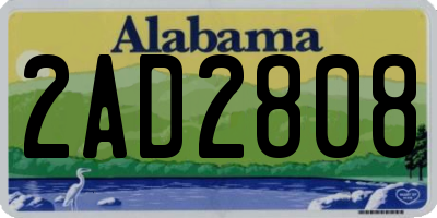 AL license plate 2AD2808