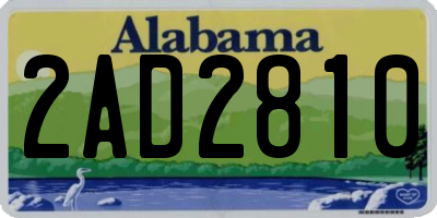 AL license plate 2AD2810