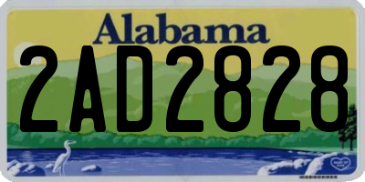 AL license plate 2AD2828