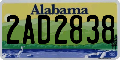 AL license plate 2AD2838