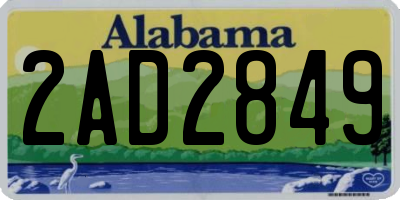 AL license plate 2AD2849