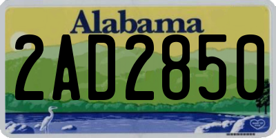 AL license plate 2AD2850