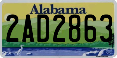 AL license plate 2AD2863
