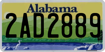 AL license plate 2AD2889