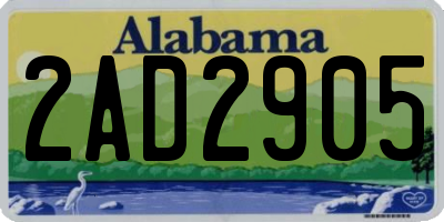 AL license plate 2AD2905