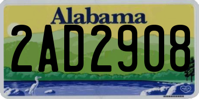 AL license plate 2AD2908