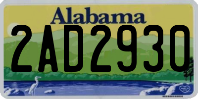 AL license plate 2AD2930