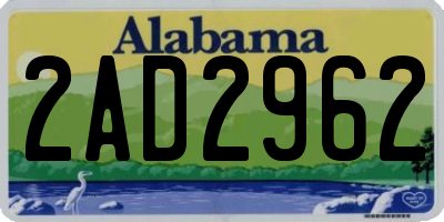 AL license plate 2AD2962
