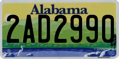 AL license plate 2AD2990