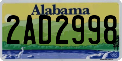 AL license plate 2AD2998