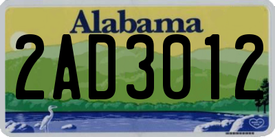 AL license plate 2AD3012