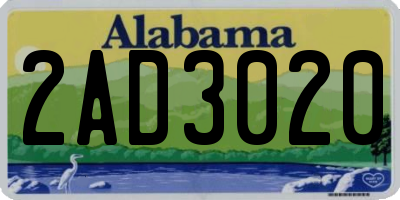 AL license plate 2AD3020