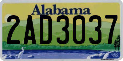 AL license plate 2AD3037