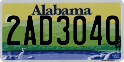 AL license plate 2AD3040