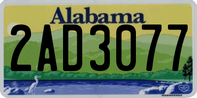 AL license plate 2AD3077