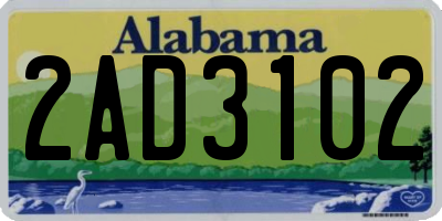 AL license plate 2AD3102