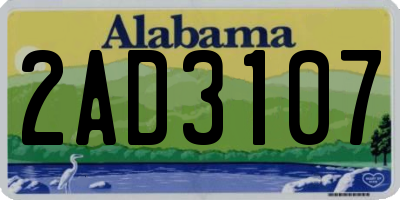 AL license plate 2AD3107