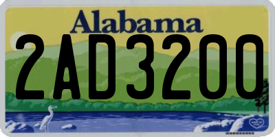 AL license plate 2AD3200
