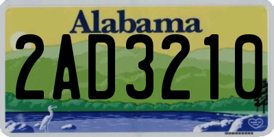 AL license plate 2AD3210