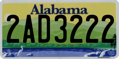 AL license plate 2AD3222