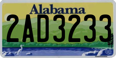 AL license plate 2AD3233