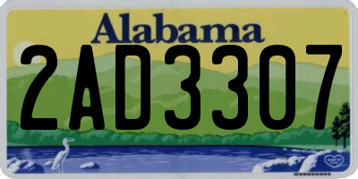 AL license plate 2AD3307