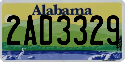 AL license plate 2AD3329