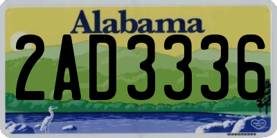 AL license plate 2AD3336