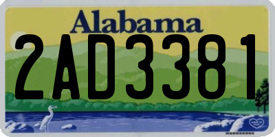 AL license plate 2AD3381