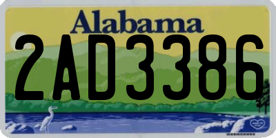 AL license plate 2AD3386
