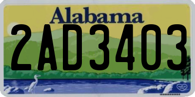 AL license plate 2AD3403