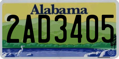 AL license plate 2AD3405