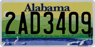 AL license plate 2AD3409