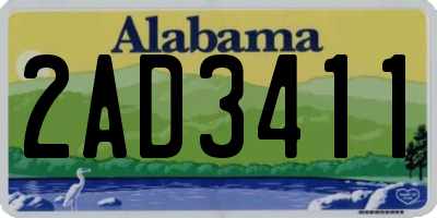 AL license plate 2AD3411