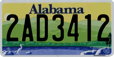 AL license plate 2AD3412