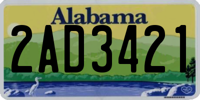AL license plate 2AD3421