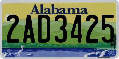 AL license plate 2AD3425