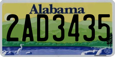 AL license plate 2AD3435