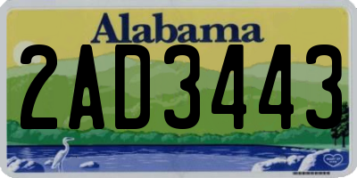 AL license plate 2AD3443