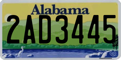 AL license plate 2AD3445
