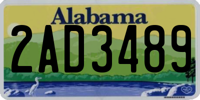 AL license plate 2AD3489