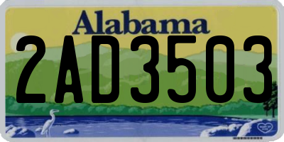 AL license plate 2AD3503
