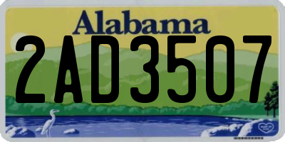 AL license plate 2AD3507