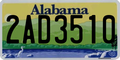 AL license plate 2AD3510