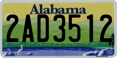 AL license plate 2AD3512