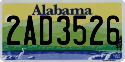 AL license plate 2AD3526
