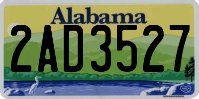 AL license plate 2AD3527